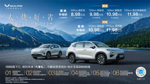 置換補貼價8.98萬元起！五菱星光S 2025款正式上市，以「大快好省」打造全場景家庭出行體驗！